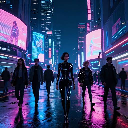 Futuristic Cyberpunk Cityscape at Night