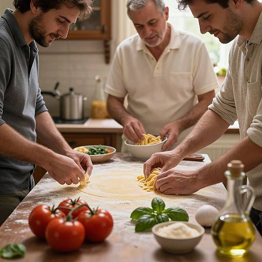 Italianmen Cooking Traditional Pasta