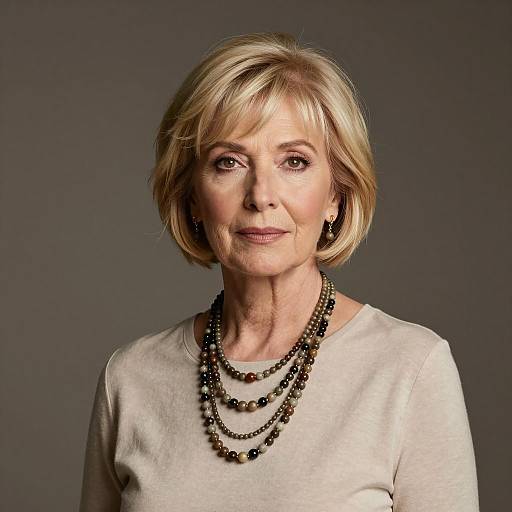 Portrait of Elegant Senior Woman with Short Blonde Hair