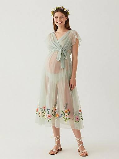 Ethereal Flower-Fairy Maternity Fashion Portrait
