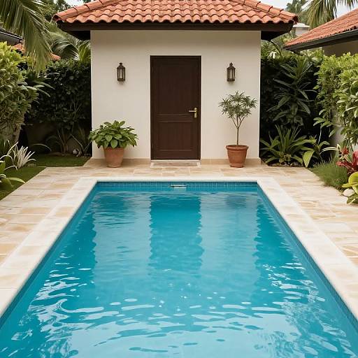 Pool Leading to Back Door Scene