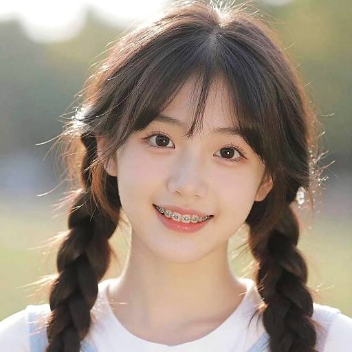 Youthful Girl Portrait with Braces