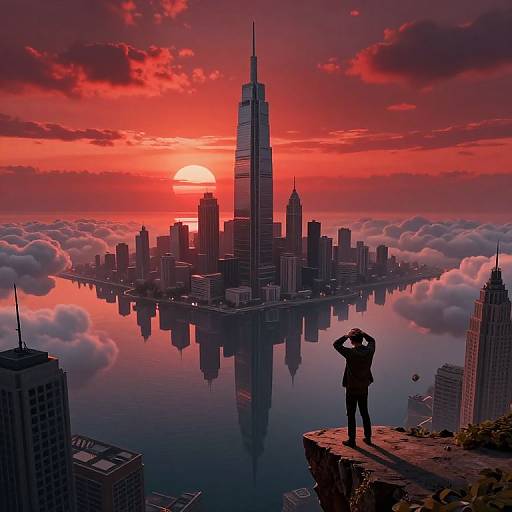 Surreal Cityscape of Anguish