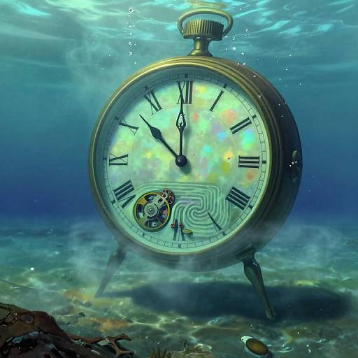 Surreal Dalí-Style Underwater Timepiece