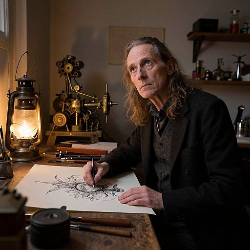 Hyperrealistic Portrait of Enigmatic Artist