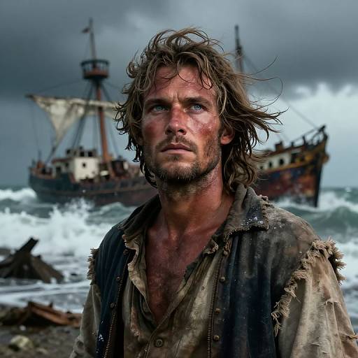 Hyper-Realistic Weathered Sailor Portrait