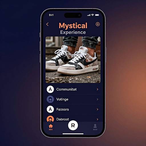 Photograph of a smartphone displaying 