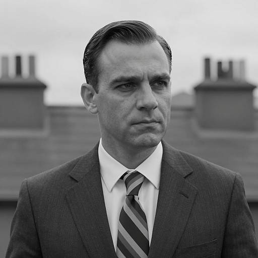 Monochrome Portrait of a Serious Man