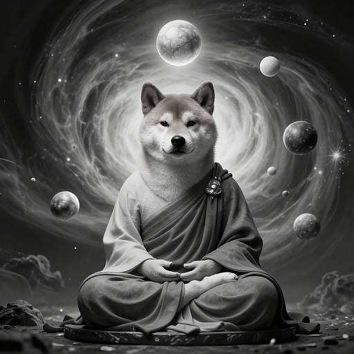 Shiba Inu Monk Duality Art