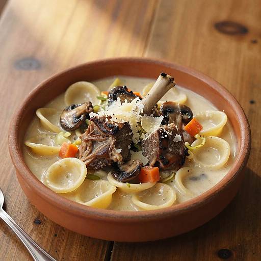 Orecchiette Pasta with Braised Lamb and Mushrooms