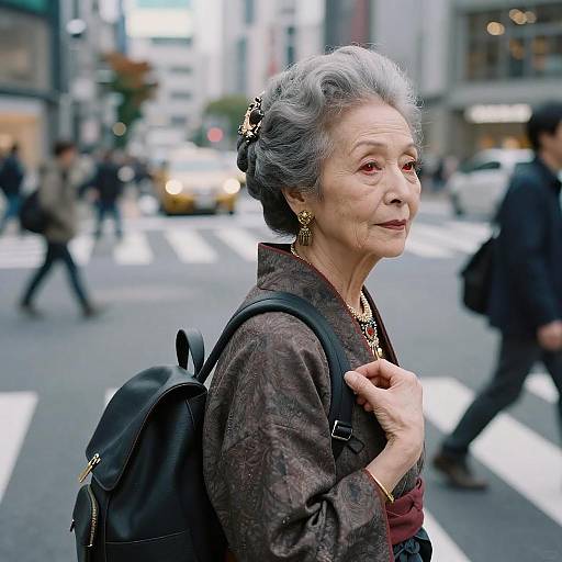 Charming Tokyo Crossing with Elegant Portrait