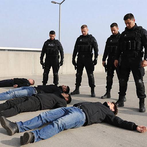Tactical Team Securing Urban Scene