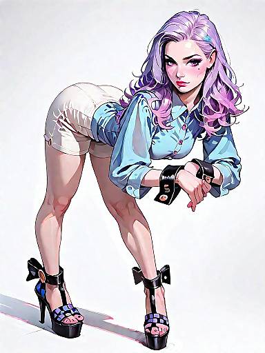 Stylish Urban Woman in Lilac Dress