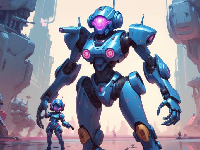 Kawaii Girl Piloting Battle Mech Illustration