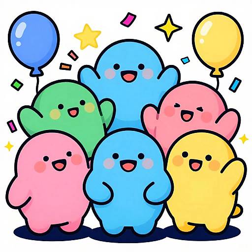 Playful Rounded Animated Figures