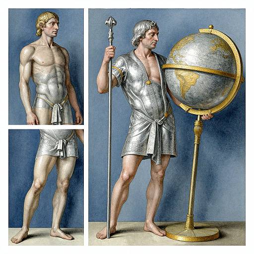 Dürer-Inspired Anatomical Watercolor Art