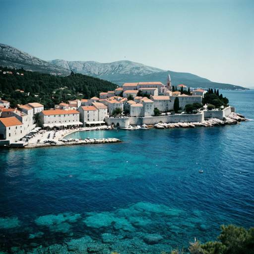 Historic Korčula Coastal Town with Adriatic Sea