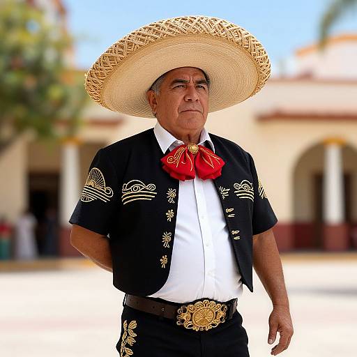 Traditional Mexican Man in Sombrero