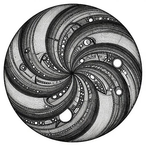 Intricate Black-and-White Spiral Pattern