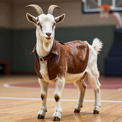 Regal Goat in Leather Jacket