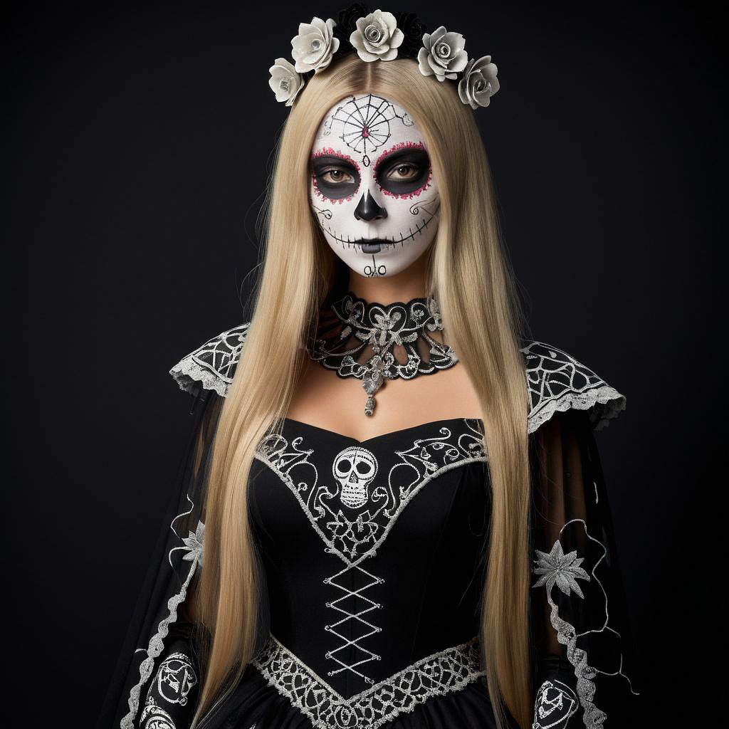 Mystical Teen Girl in Catrina Costume