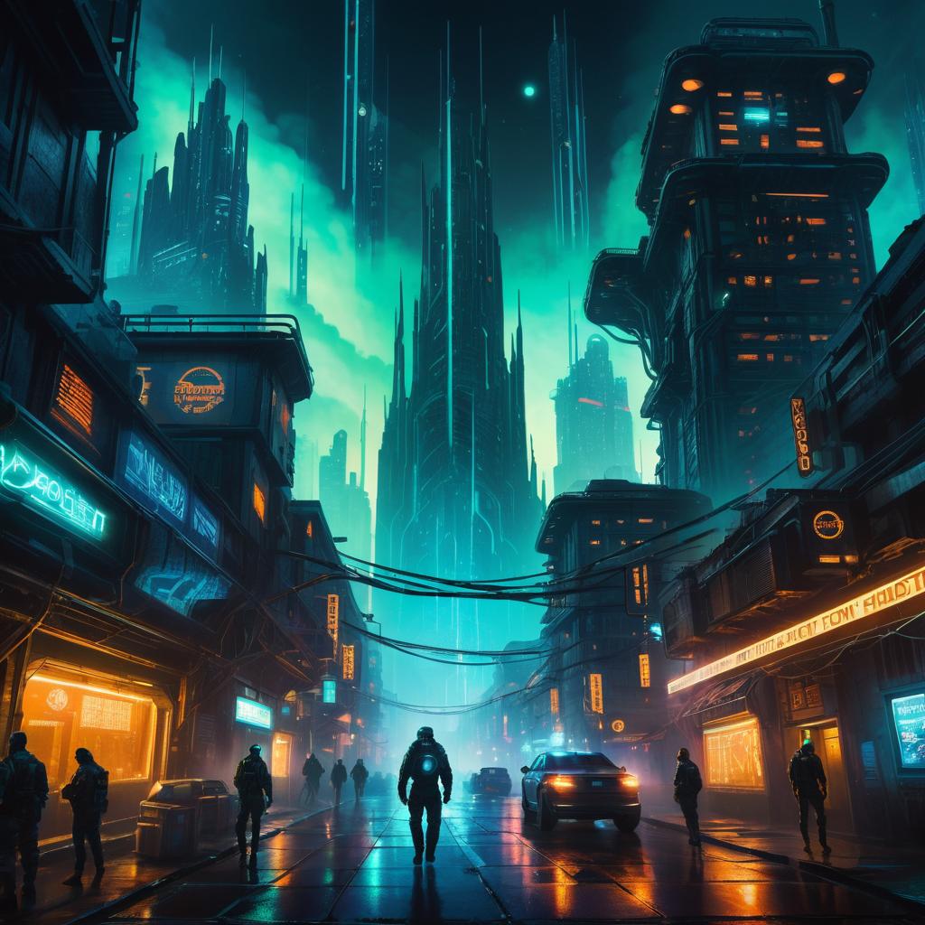 Neon Biopunk Dystopia: Enhanced Vigilante's Journey