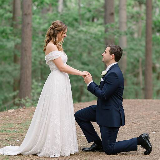 Romantic Proposal in Serene Woods