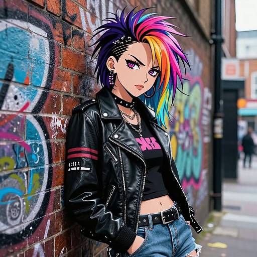 Rebellious British Punk Anime Girl