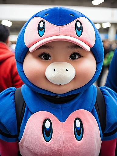 Realistic Blue Kirby Costume Girl