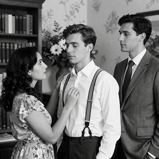 Intimate Moment in Black and White