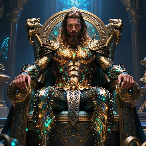 Aquaman in Ancient Atlantean Throne Room