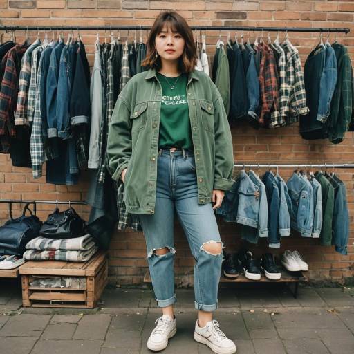 Curvy Woman in 90s Grunge Fashion