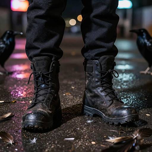Raven Leader's Tactical Boots Close-Up