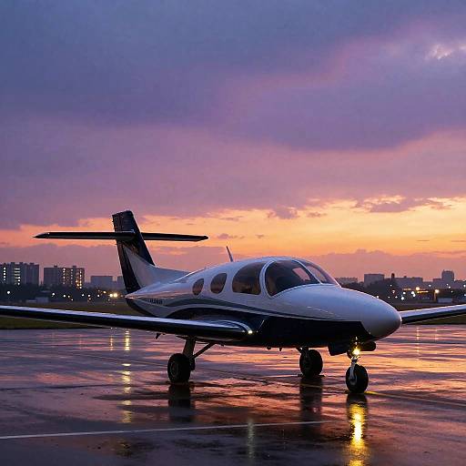 Modern Aircraft at Colorful Sunset