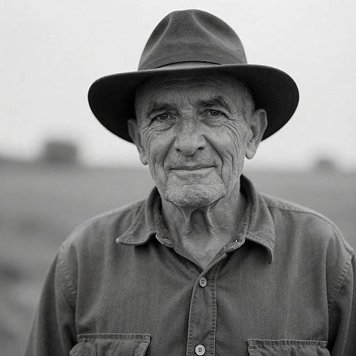 Black-and-White High-Contrast Elderly Man Portrait