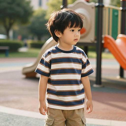 Young Boy with Side Fringe Hairstyle