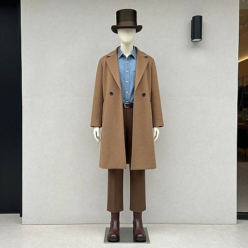 Mannequin in Vintage Brown Attire