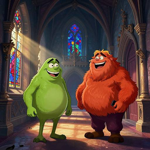 Grimace and Barney in Enchanted Castle
