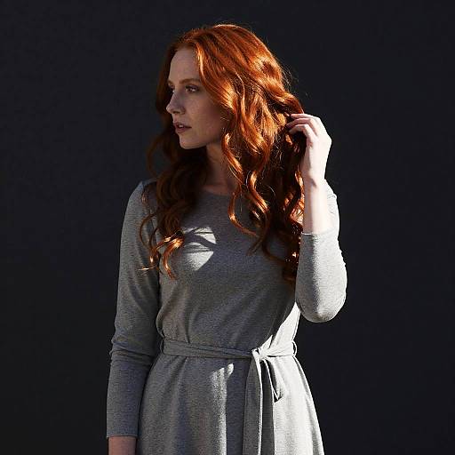 Dramatic Portrait of Red-Haired Woman