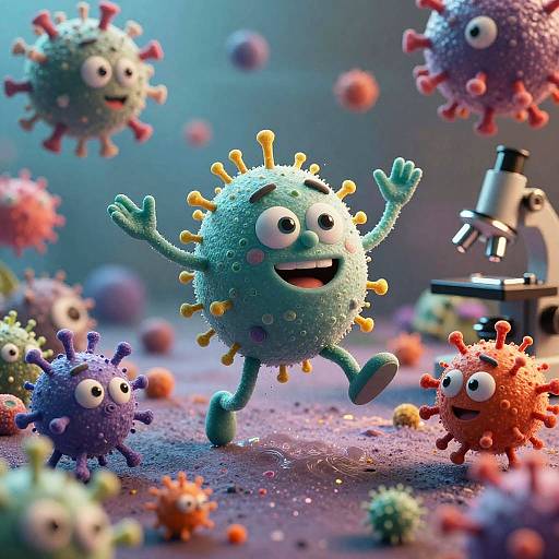 Vibrant Microbes and Viruses Dance