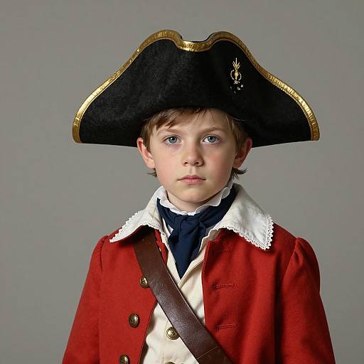 Young Revolutionary Soldier Portrait in Costume