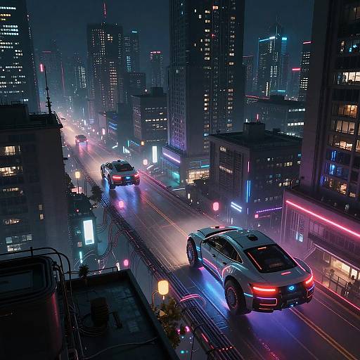 Cyberpunk Night Cityscape Wallpaper