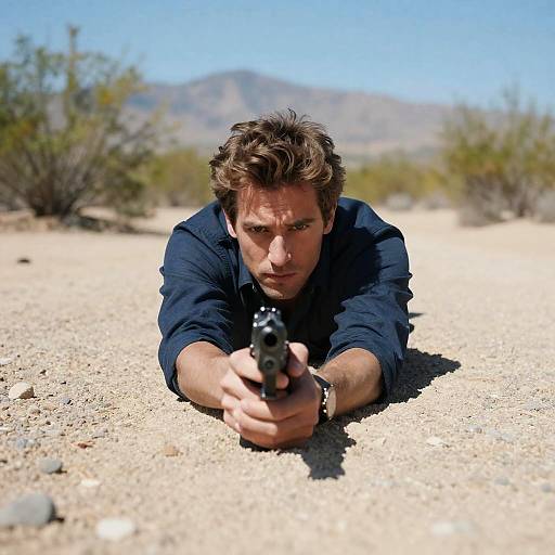 Intense Portrait of a Desert Marksman