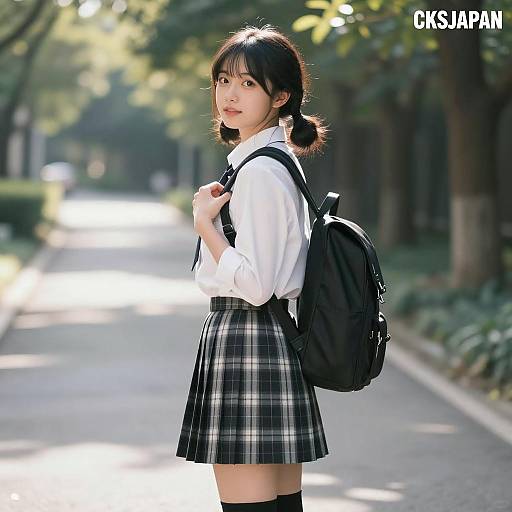 Charming Asian Woman in Nature