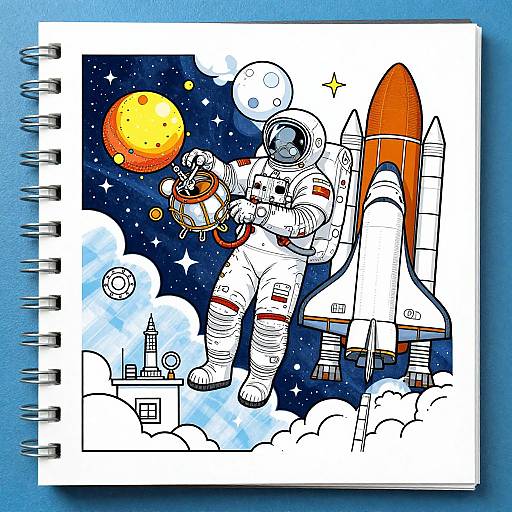 Children's Tie Dye Space Coloring