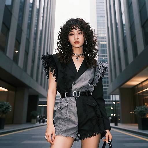 Curly Fringe in Avant-Garde Fashion