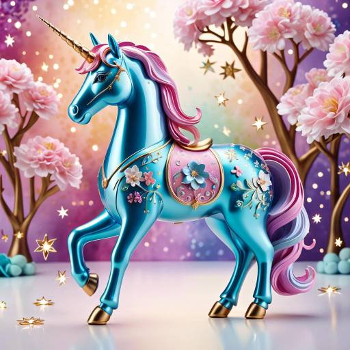 Majestic Starlight Unicorn with Floral Elegance Majestic Starlight Unicorn with Floral Elegance