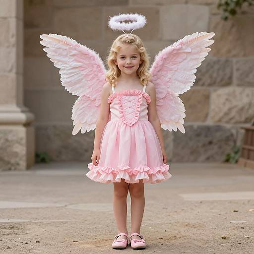 Whimsical Pink Cupid Costume Photography