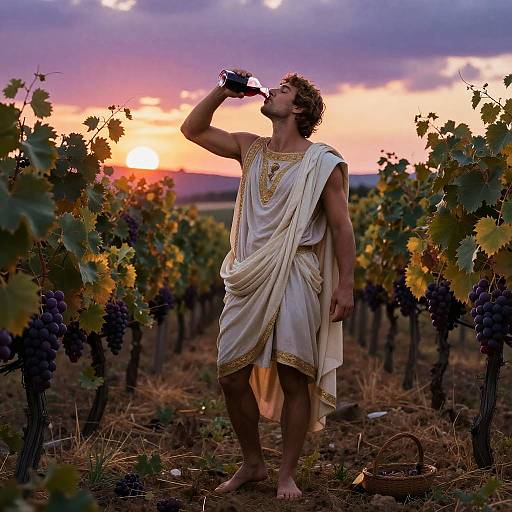 Dionysus in Mythical Greek Vineyard