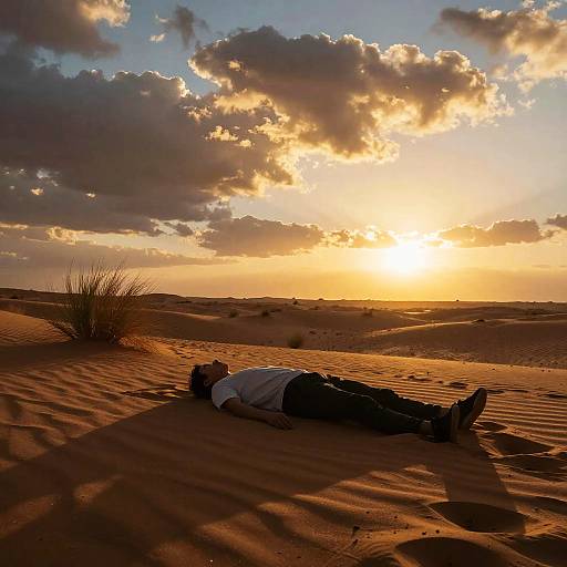 Desert Sunset Solitude Scene